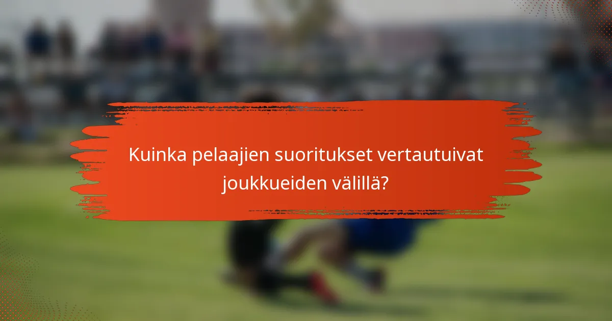 Kuinka pelaajien suoritukset vertautuivat joukkueiden välillä?